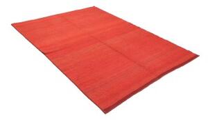 Tappeto Kilim Moderno Tinta Unita Rosso Mattone Arancione 151x205 Cm