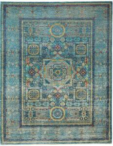 Tappeto Kairo Geometrico Blu Petrolio Giallo Senape 153x200 Cm