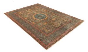 Tappeto Kairo Medaglione Verde Petrolio Mattone 169x232 Cm