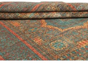 Tappeto Kairo Stilizzato Verde Petrolio Mattone 172x233 Cm