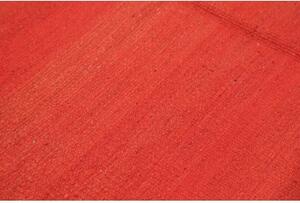 Tappeto Kilim Moderno Tinta Unita Rosso Mattone Arancione 151x205 Cm