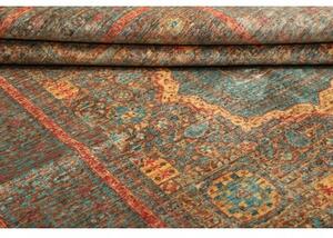 Tappeto Kairo Medaglione Verde Petrolio Mattone 169x232 Cm