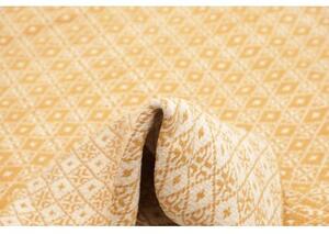Tappeto Kilim Moderno Geometrico Giallo Senape Avorio 192x311 Cm