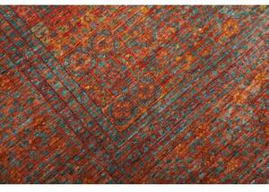 Tappeto Kairo Stilizzato Rosso Mattone Blu Petrolio 168x231 Cm
