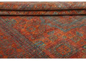 Tappeto Kairo Stilizzato Rosso Mattone Blu Petrolio 168x231 Cm