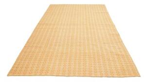 Tappeto Kilim Moderno Geometrico Giallo Senape Avorio 192x311 Cm