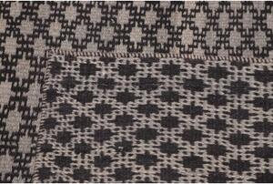 Tappeto Kilim Moderno Geometrico Grigio Scuro Avorio 202x304 Cm