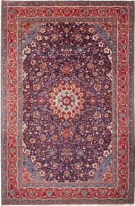 Tappeto Sarough Medaglione Floreale Blu Scuro Rosso 220x343 Cm