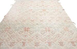 Tappeto Berbero Geometrico Avorio Rosa Antico 262x370 Cm