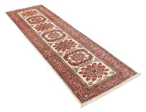 Tappeto Kazak Fine Geometrico Avorio Rosso Mattone Corsia 78x267 Cm
