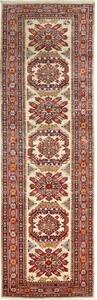 Tappeto Kazak Fine Geometrico Avorio Rosso Mattone Corsia 78x267 Cm