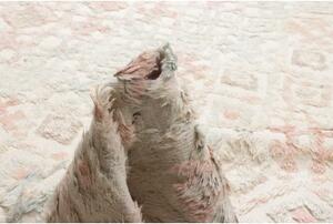 Tappeto Berbero Geometrico Avorio Rosa Antico 262x370 Cm