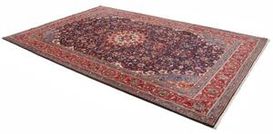 Tappeto Sarough Medaglione Floreale Blu Scuro Rosso 220x343 Cm