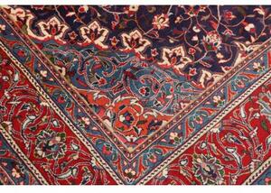 Tappeto Sarough Medaglione Floreale Blu Scuro Rosso 220x343 Cm