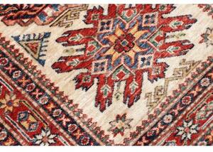Tappeto Kazak Fine Geometrico Avorio Rosso Mattone Corsia 78x267 Cm