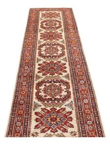 Tappeto Kazak Fine Geometrico Avorio Rosso Mattone Corsia 78x267 Cm