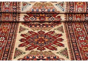 Tappeto Kazak Fine Geometrico Avorio Rosso Mattone Corsia 78x267 Cm