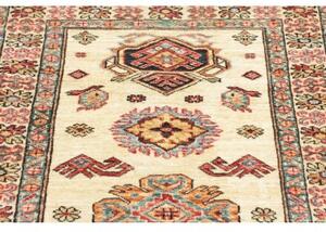 Tappeto Kazak Fine Geometrico Avorio Rosso Corsia 80x242 Cm