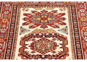 Tappeto Kazak Fine Geometrico Avorio Rosso Mattone Corsia 78x267 Cm