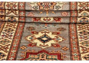 Tappeto Kazak Fine Stilizzato Grigio Beige Corsia 83x291 Cm