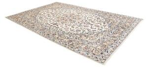 Tappeto Kashan Medaglione Floreale Avorio Blu Cobalto 197x300 Cm