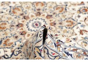 Tappeto Kashan Medaglione Floreale Avorio Blu Cobalto 197x300 Cm
