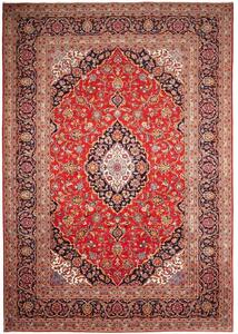 Tappeto Ardakan Medaglione Floreale Rosso Blu Scuro 242x348 Cm