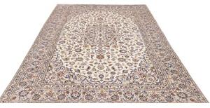 Tappeto Kashan Medaglione Floreale Avorio Blu 200x303 Cm