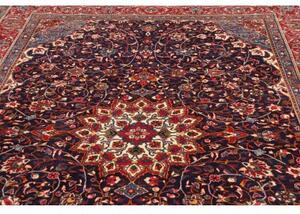 Tappeto Sarough Medaglione Floreale Blu Scuro Rosso 220x343 Cm
