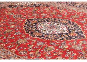 Tappeto Ardakan Medaglione Floreale Rosso Blu Scuro 242x348 Cm