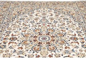 Tappeto Kashan Medaglione Floreale Avorio Blu Cobalto 197x300 Cm