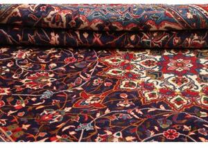 Tappeto Sarough Medaglione Floreale Blu Scuro Rosso 220x343 Cm