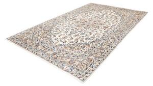 Tappeto Kashan Medaglione Floreale Avorio Blu Cobalto 197x300 Cm
