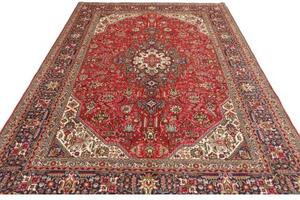 Tappeto Tabriz Stilizzato Rosso Avorio 198x293 Cm
