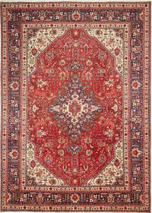 Tappeto Tabriz Stilizzato Rosso Blu Scuro 204x286 Cm