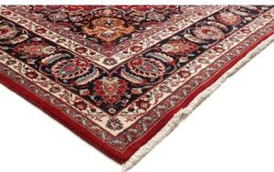 Tappeto Mashad Medaglione Floreale Rosso Blu Scuro 244x340 Cm