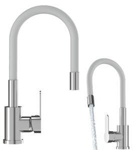 Granitan | GRADO - Miscelatore da cucina - Bocca flessibile - Bianco - Carica Vetroceramica