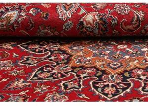 Tappeto Mashad Medaglione Floreale Rosso Blu Scuro 244x340 Cm