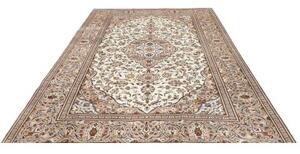 Tappeto Kashan Medaglione Floreale Avorio Beige 200x290 Cm