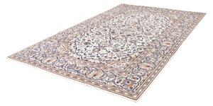 Tappeto Kashan Medaglione Floreale Avorio Blu 196x300 Cm
