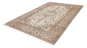 Tappeto Kashan Medaglione Floreale Avorio Beige 200x290 Cm