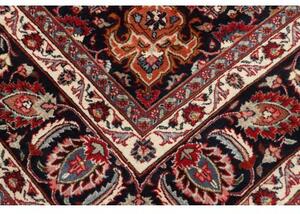 Tappeto Mashad Medaglione Floreale Rosso Blu Scuro 244x340 Cm