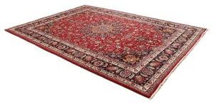 Tappeto Mashad Medaglione Floreale Rosso Blu Scuro 244x340 Cm