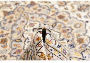 Tappeto Kashan Medaglione Floreale Avorio Blu 200x303 Cm