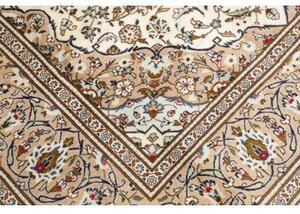 Tappeto Kashan Medaglione Floreale Avorio Beige 200x290 Cm