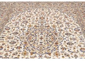 Tappeto Kashan Medaglione Floreale Avorio Blu 200x303 Cm
