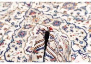 Tappeto Kashan Medaglione Floreale Avorio Blu 196x300 Cm