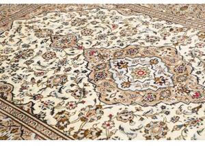 Tappeto Kashan Medaglione Floreale Avorio Beige 200x290 Cm