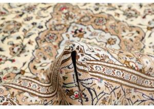 Tappeto Kashan Medaglione Floreale Avorio Beige 200x290 Cm