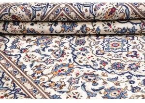 Tappeto Kashan Medaglione Floreale Avorio Blu 196x300 Cm